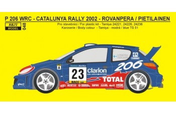 Decal – Peugeot 206 WRC Rally Catalunya 2002 "Bozian"